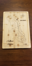 Load image into Gallery viewer, 11&quot;x17&quot; Bamboo Chicago Map Personalized
