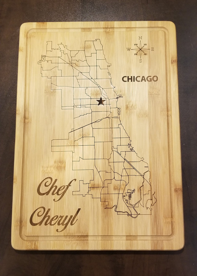 Bamboo Chicago Map Personalized